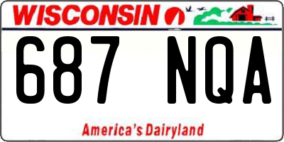 WI license plate 687NQA