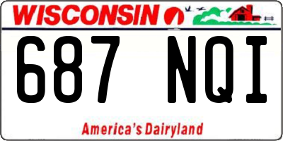 WI license plate 687NQI