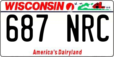 WI license plate 687NRC