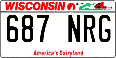 WI license plate 687NRG