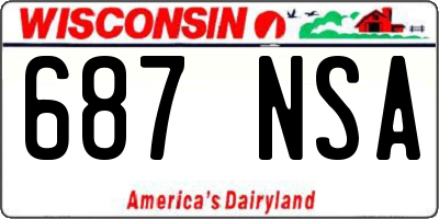 WI license plate 687NSA