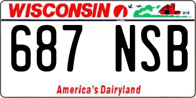 WI license plate 687NSB