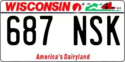 WI license plate 687NSK