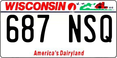 WI license plate 687NSQ
