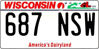 WI license plate 687NSW