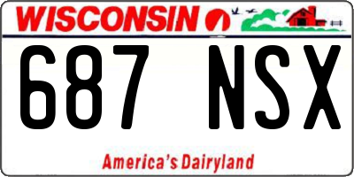 WI license plate 687NSX