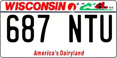 WI license plate 687NTU