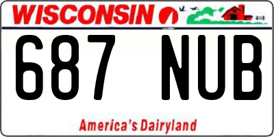 WI license plate 687NUB