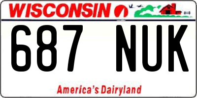WI license plate 687NUK