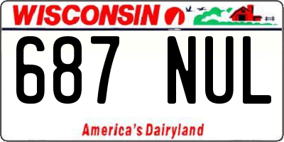WI license plate 687NUL