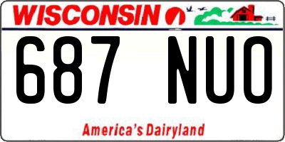 WI license plate 687NUO