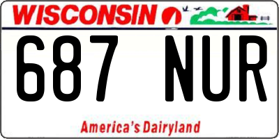 WI license plate 687NUR
