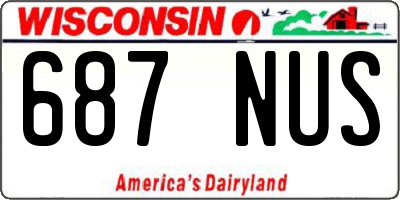 WI license plate 687NUS