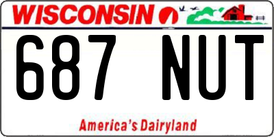 WI license plate 687NUT