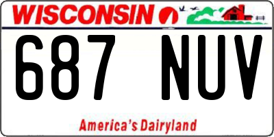 WI license plate 687NUV