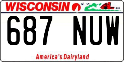 WI license plate 687NUW