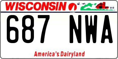 WI license plate 687NWA