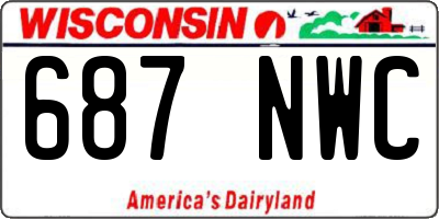 WI license plate 687NWC