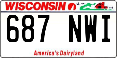 WI license plate 687NWI