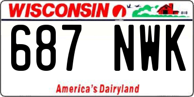 WI license plate 687NWK