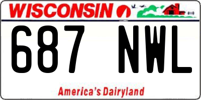 WI license plate 687NWL