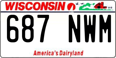 WI license plate 687NWM