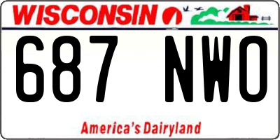 WI license plate 687NWO