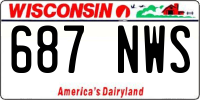 WI license plate 687NWS