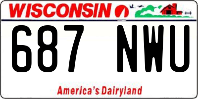 WI license plate 687NWU