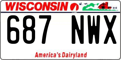WI license plate 687NWX