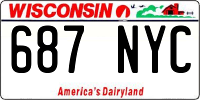 WI license plate 687NYC