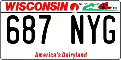 WI license plate 687NYG