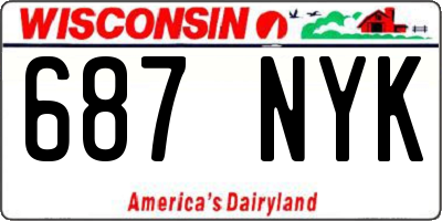WI license plate 687NYK