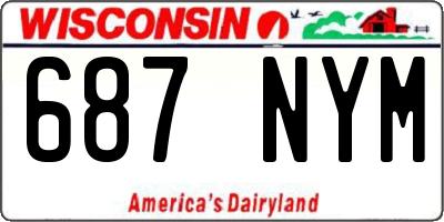 WI license plate 687NYM