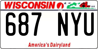 WI license plate 687NYU