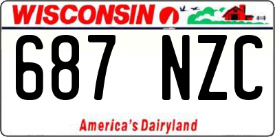 WI license plate 687NZC