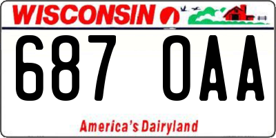 WI license plate 687OAA