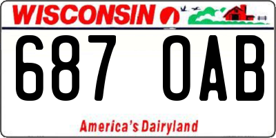WI license plate 687OAB