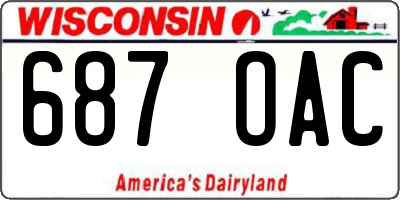 WI license plate 687OAC