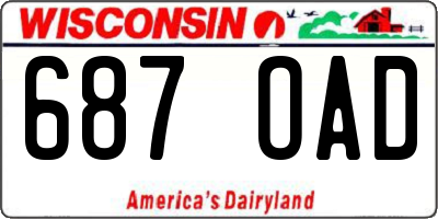 WI license plate 687OAD