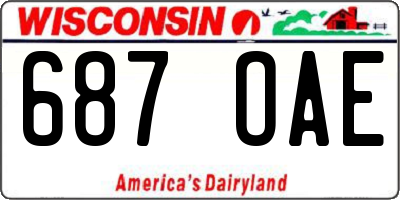 WI license plate 687OAE