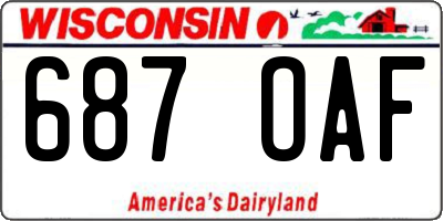 WI license plate 687OAF