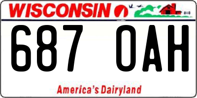 WI license plate 687OAH