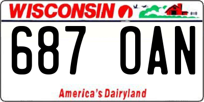 WI license plate 687OAN
