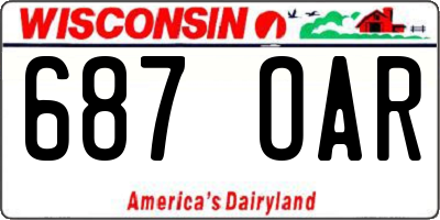 WI license plate 687OAR