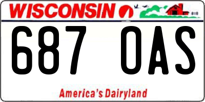 WI license plate 687OAS