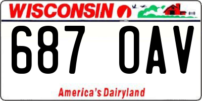 WI license plate 687OAV