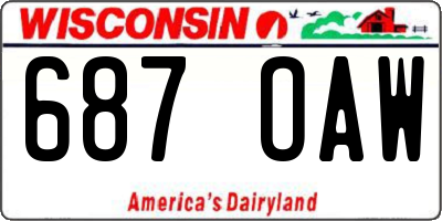WI license plate 687OAW