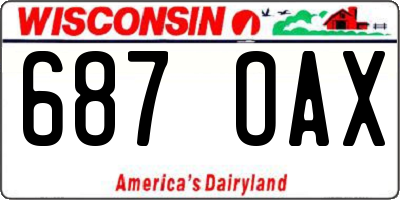 WI license plate 687OAX