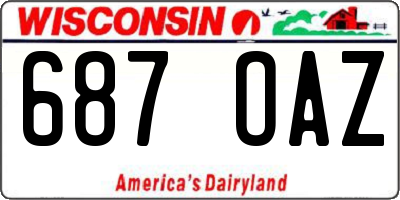WI license plate 687OAZ